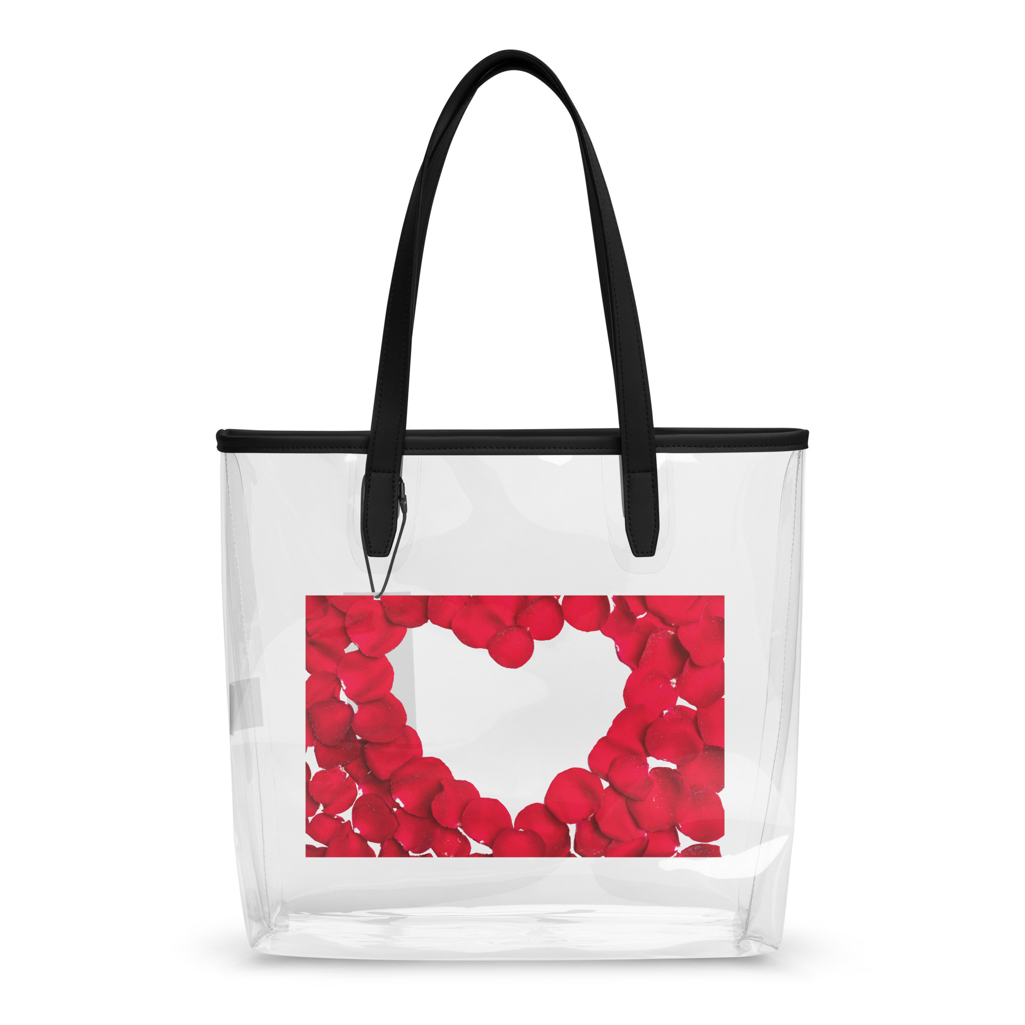 Clear tote bag with heart - Image 2